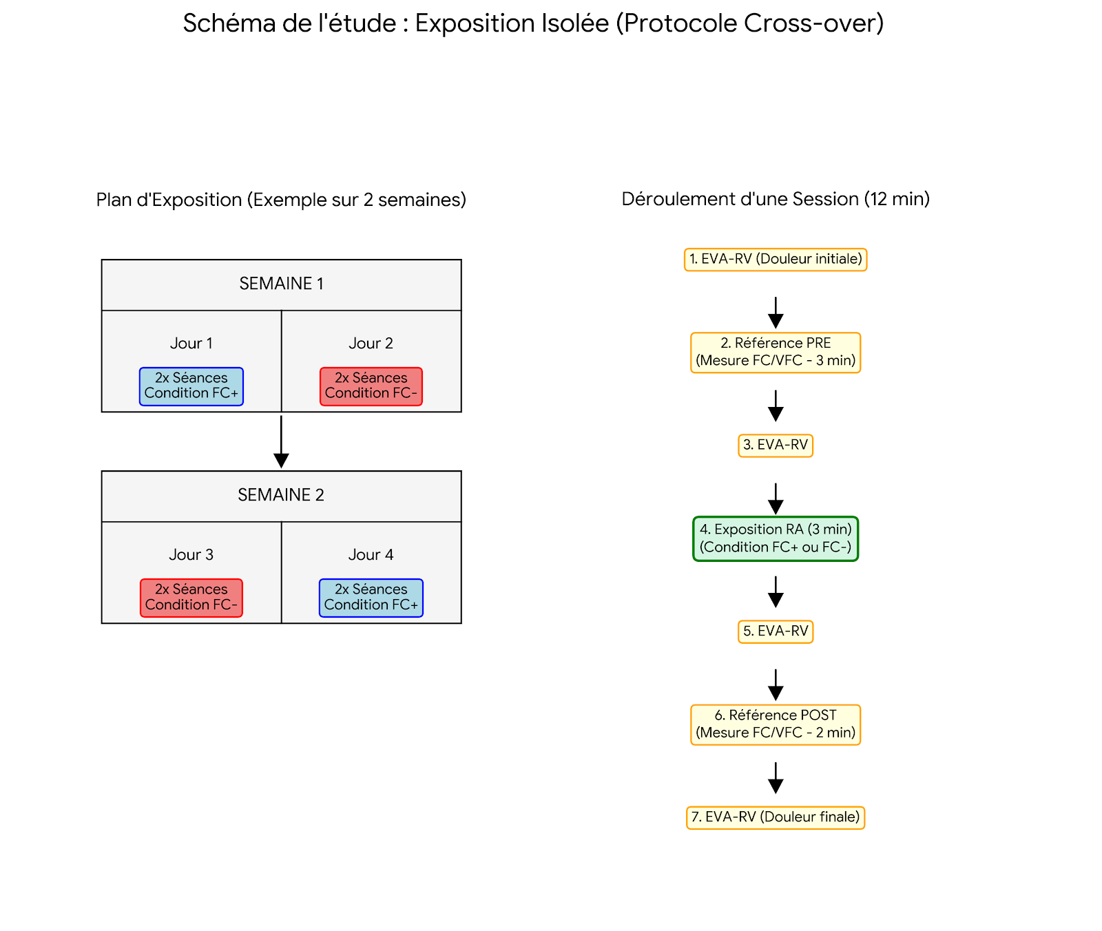 Schéma de l'étude pour l'exposition isolée