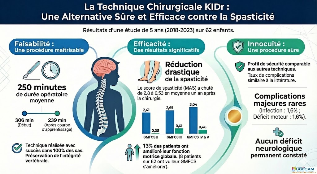 Infographie - Keyhole Interlaminar Dorsal Rhizotomy: Assessing the Feasibility, Efficacy, and Innocuity of the Technique in one Center